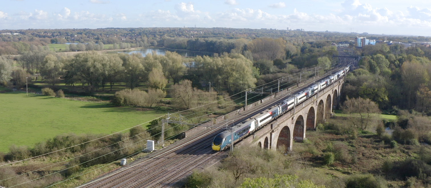 A train travelling through the countryside