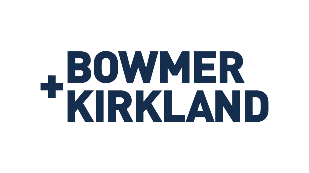 Bowmer + Kirkland blue logo
