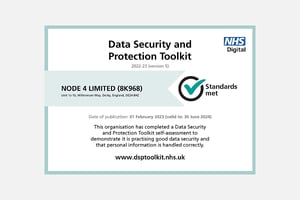 NHS Digital Security Toolkit Certificate
